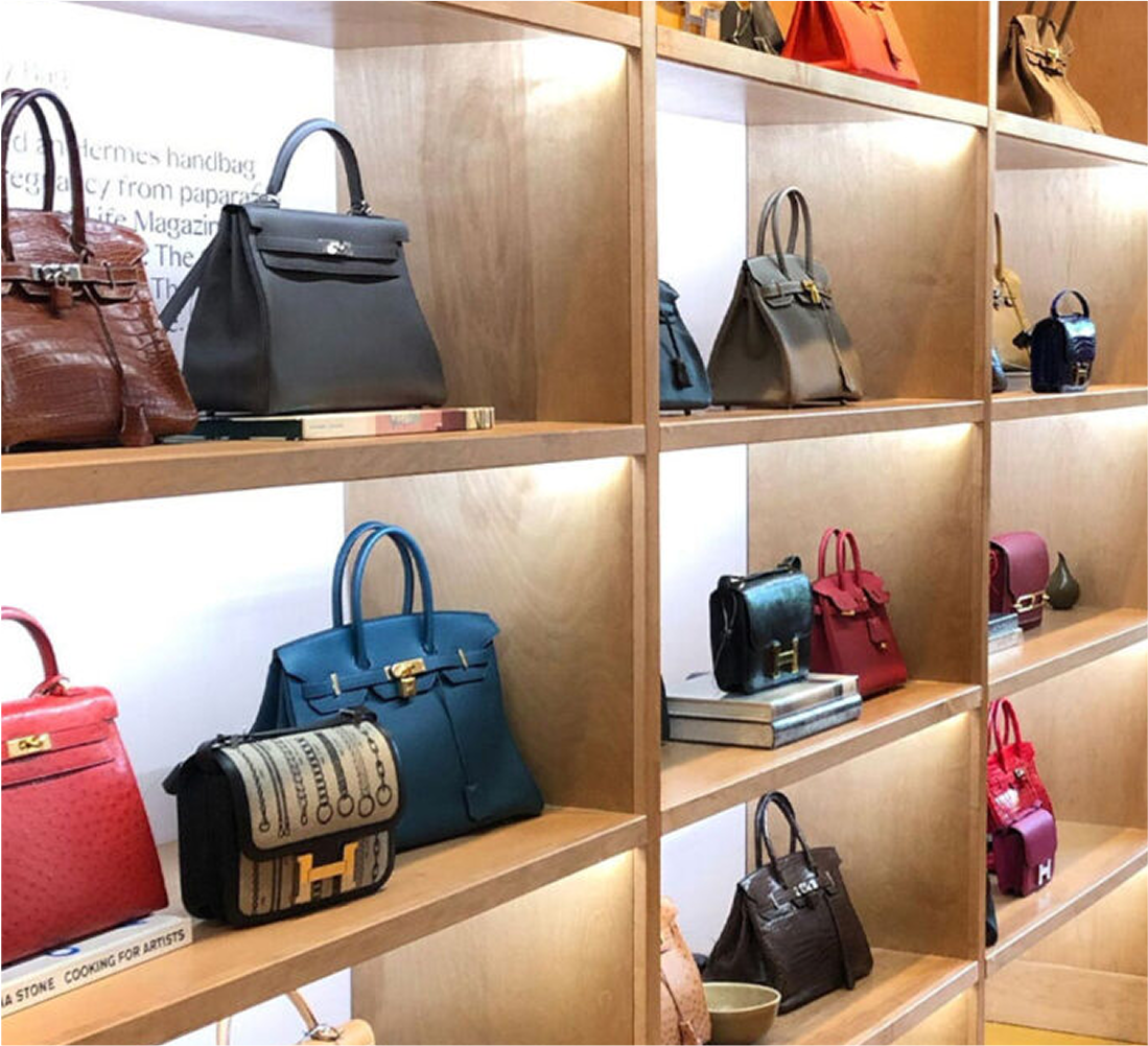 Enterprise authentication luxury handbags display